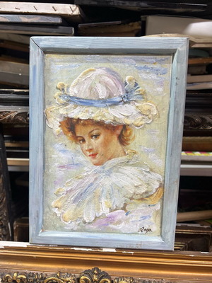 Painting girl used with frame 43x33