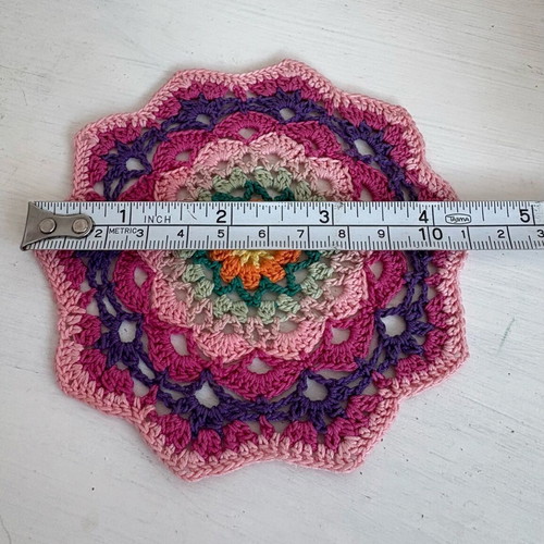 Small multicolored doily made to order
