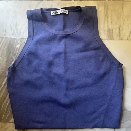 Zara sleeveless top blue, like new, size L
