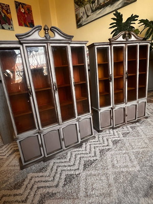 Deagostini bookshelves refurbished, set of 2, vintage wood