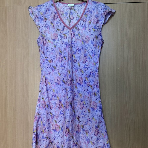 Silk blouse used, short sleeve, size M, purple
