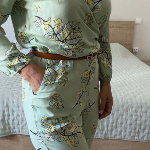 BSB floral jumpsuit mint green sage, like new