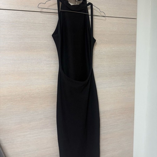 Bershka Night Out Maxi Pencil Backless Dress New Black