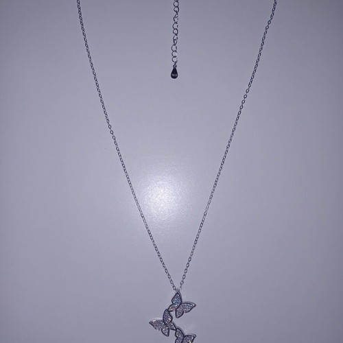Pasquette Little Butterflies silver 925 pendant with moissanites
