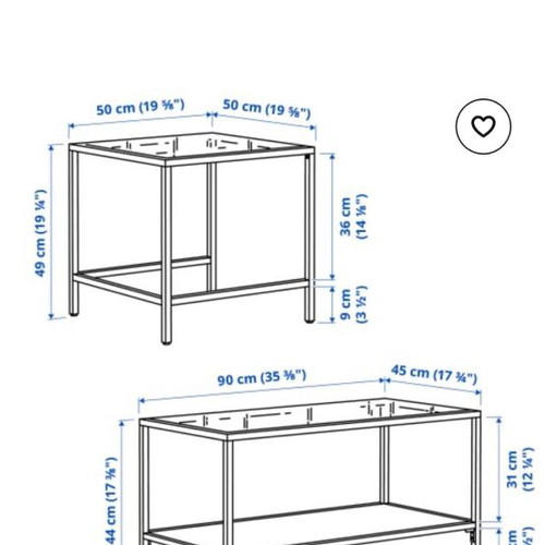 Ikea Vittsjo coffee table set of 2, like new