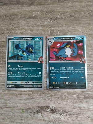 Pokemon TCG Team Rocket's Murkrow & Honchkrow κάρτες σαν καινούργιες