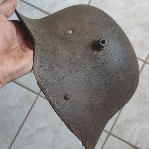 German WW1 helmet used with original paint remnants