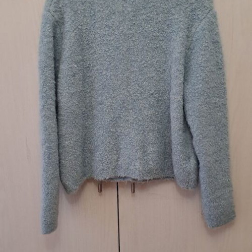 Mango women's tweed jacket cardigan XL new blue