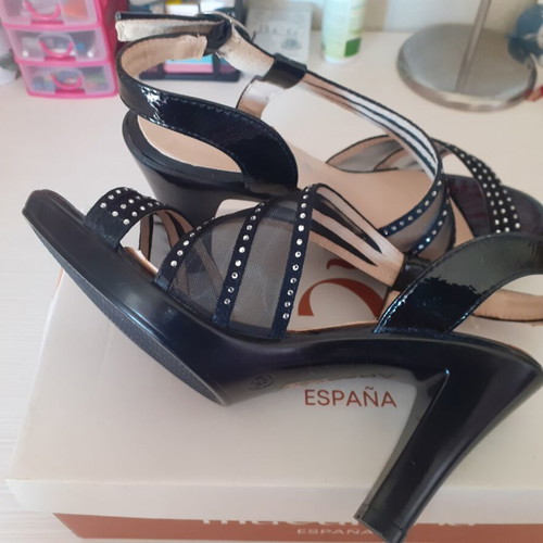 Soft Space black high-heeled sandals new, size 35