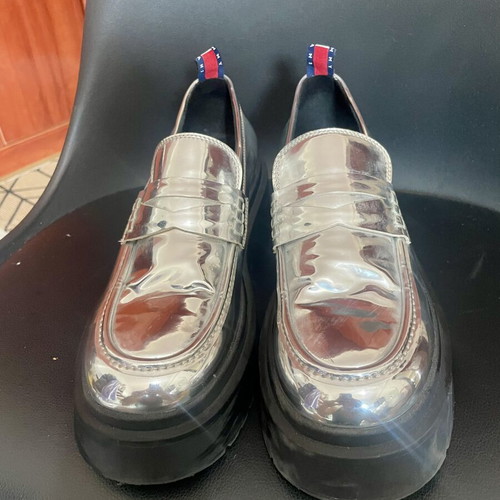 Tommy Hilfiger Metallic Silver Chunky Loafers like new