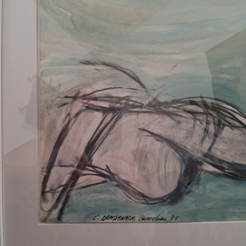 Painting "Gymna" framed 40×50cm, signed