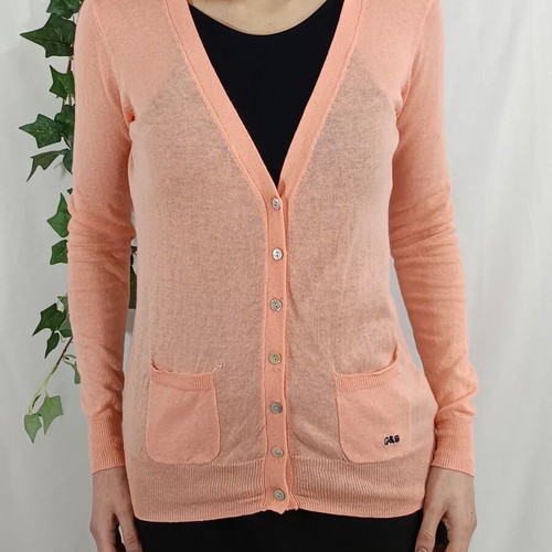 Gondola Blu knit salmon linen-cotton cardigan like new