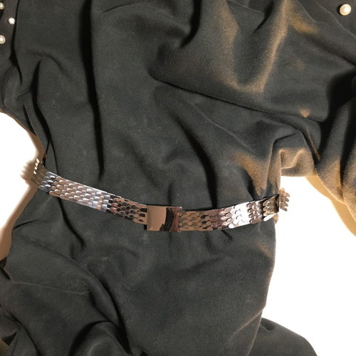 Silver elastic belt worn once