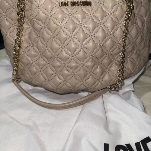 Love Moschino shoulder bag leather beige like new medium size
