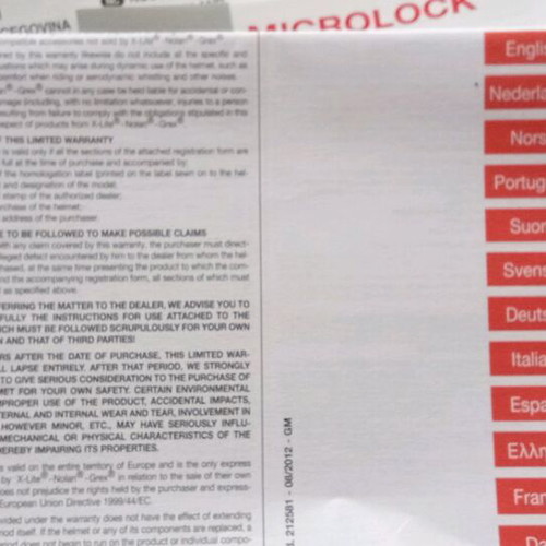 Nolan and Dainese used instructions for helmet and suit