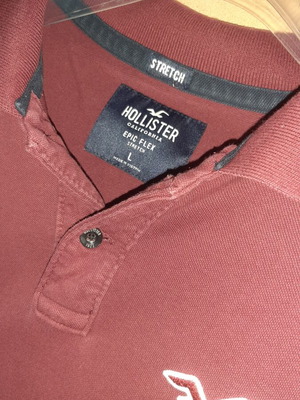 Ανδρική μπλούζα πόλο Hollister σαν καινούργιο, κόκκινη, μεγέθη M L