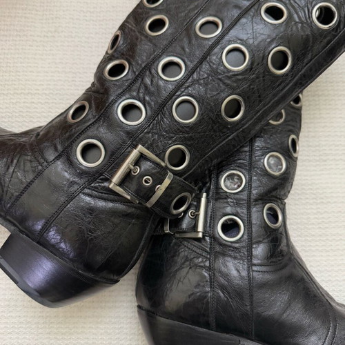 Gianni Barbato leather black boots size 39 collectible like new