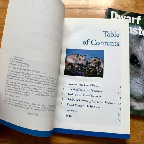 Dwarf Hamster Care Books new, set of 2, English