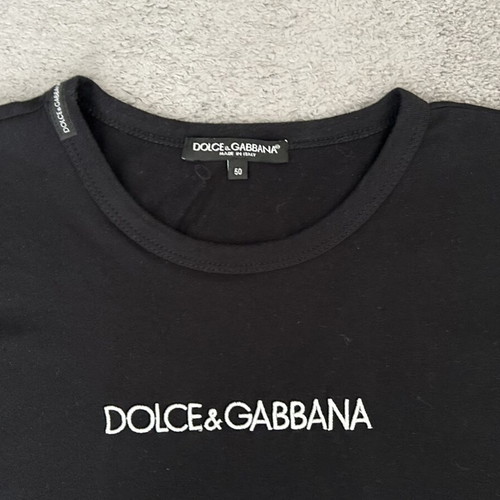 Dolce & Gabbana Black Cotton Jersey Logo Embroidered T-Shirt like new, size L