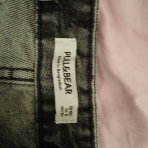 Pull & Bear grey distressed high-waisted denim shorts, size M