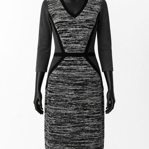 Calvin Klein knitted dress M like new, black and gray
