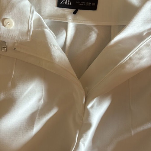 White fabric pants, Zara, size Small