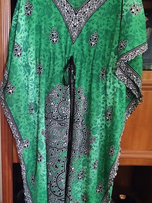 Kaftan green and grey beachwear, like new, Rima Beachwear