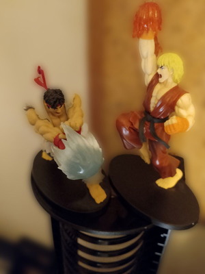 Street Fighter figures DeAgostini like new with detailed Ryu, Ken, Sagat