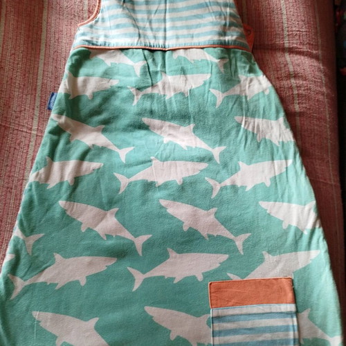 Grobag sleeping bag used 6-18 months with shark design, 2.5 tog