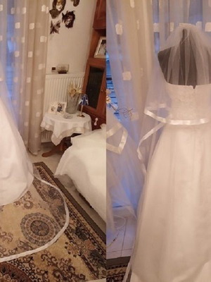 Wedding veil white 2 meters new