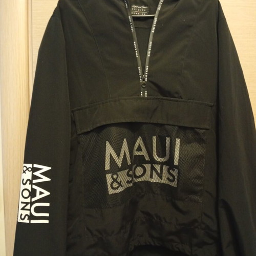 Maui & Sons windbreaker jacket like new, black, size M