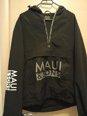 Maui & Sons windbreaker jacket like new, black, size M