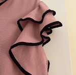 Summer blouse like new with ruffle sleeve, black and pink, XL