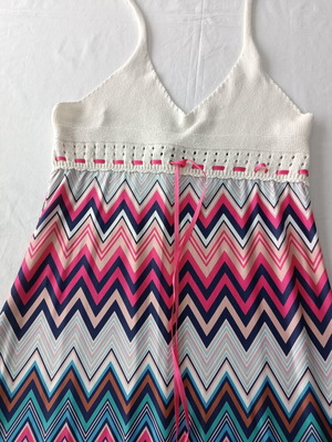 Be You maxi dress like new, colorful zig zag halter knit bust