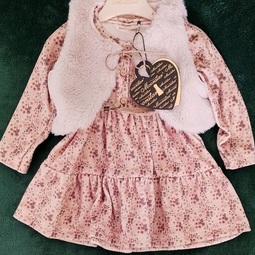 Moonstar baby dress new, long sleeve with vest, size 74