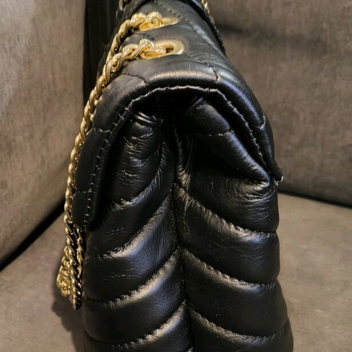 Guy Laroche leather bag like new, shoulder, black with chain