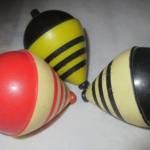 Plastic spinning tops 70 new with AEK, PAOK, Olympiakos