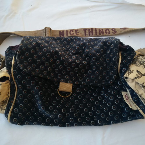 Nice Things women's crossbody shoulder bag new blue-purple velvet