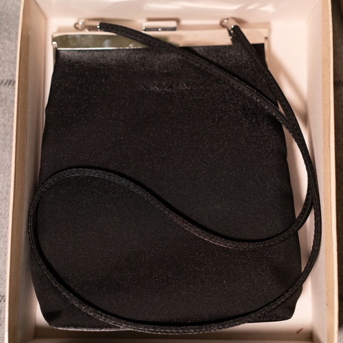 Krizia Milan Italian Black Clutch Handbag boxed, brand new