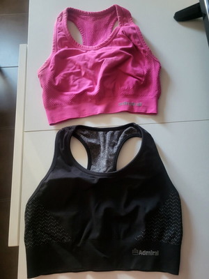 Admiral sports bras used, size S, pink and black