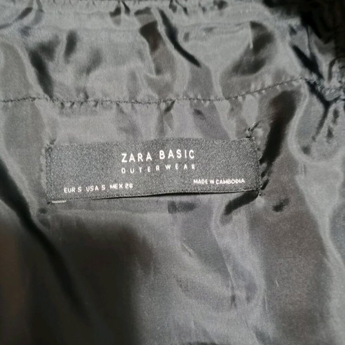 Zara jacket with down, lightweight, like new, black, size S