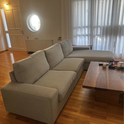IKEA KIVIK three-seat sofa with chaise lounge like new, extra cover