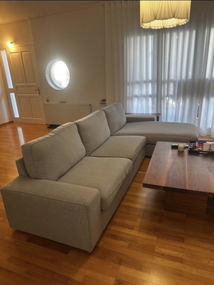 IKEA KIVIK three-seat sofa with chaise lounge like new, extra cover