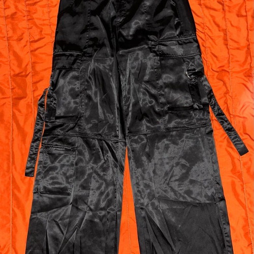 Bershka Baggy Cargo Trousers, black, size S