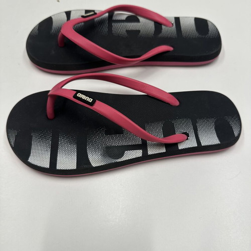 Arena flip flops size 32, black and pink, girls'