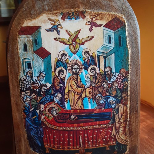 Wooden Dormition of Theotokos icon new