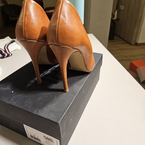 Sante leather high heels size 38, like new, tan