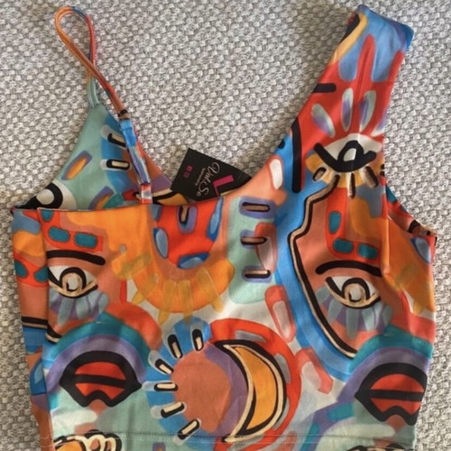 Summer set crop top and colorful leggings new, small-medium
