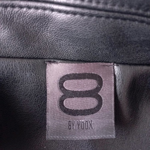 8 by YOOX sleeveless biker jacket new, black faux leather