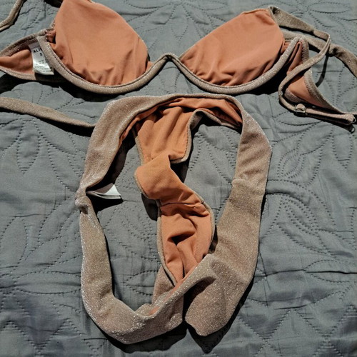Lurex bikini set pink like new, size S